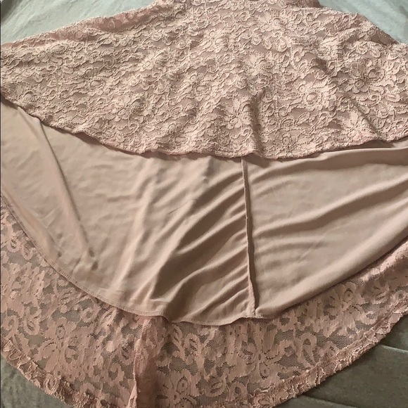 High low pink dress with pattern - Picture 2 of 5